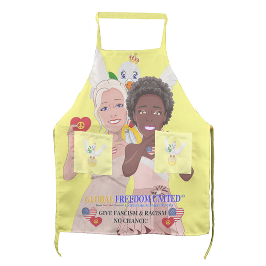 Apron GLOBAL FREEDOM UNITED© Women Anti Fascism & Racism USA Yellow