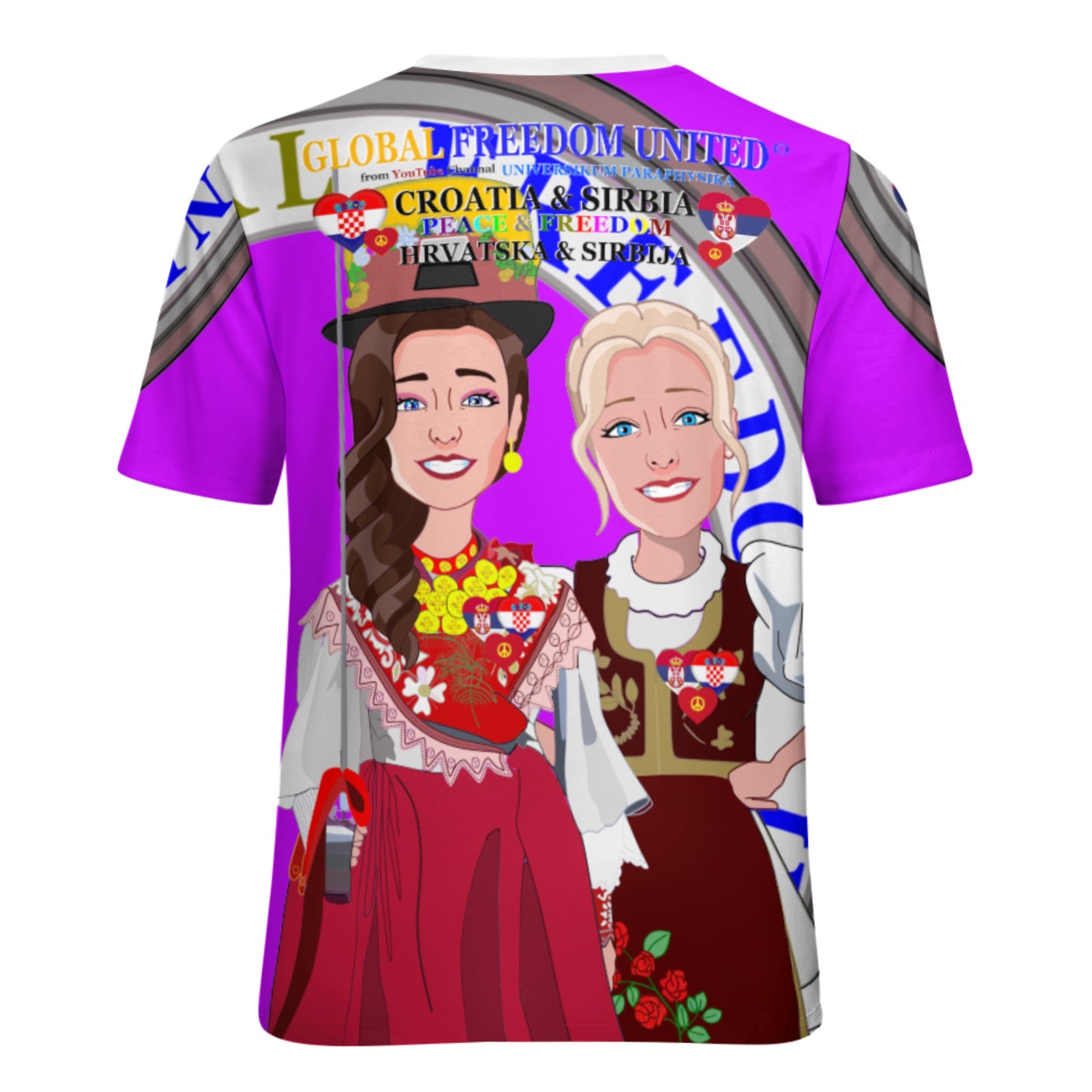 Women´s T-shirt 3 GLOBAL FREEDOM UNITED© Women Croatia & Serbia Lilac