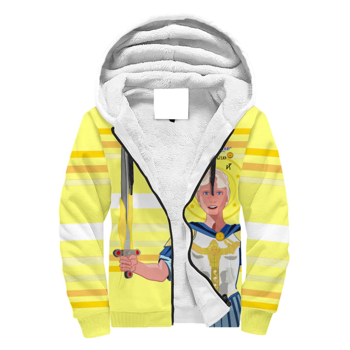 Plush Hoodie Global Freedom United Archangel Michael Croatia V1 Yellow
