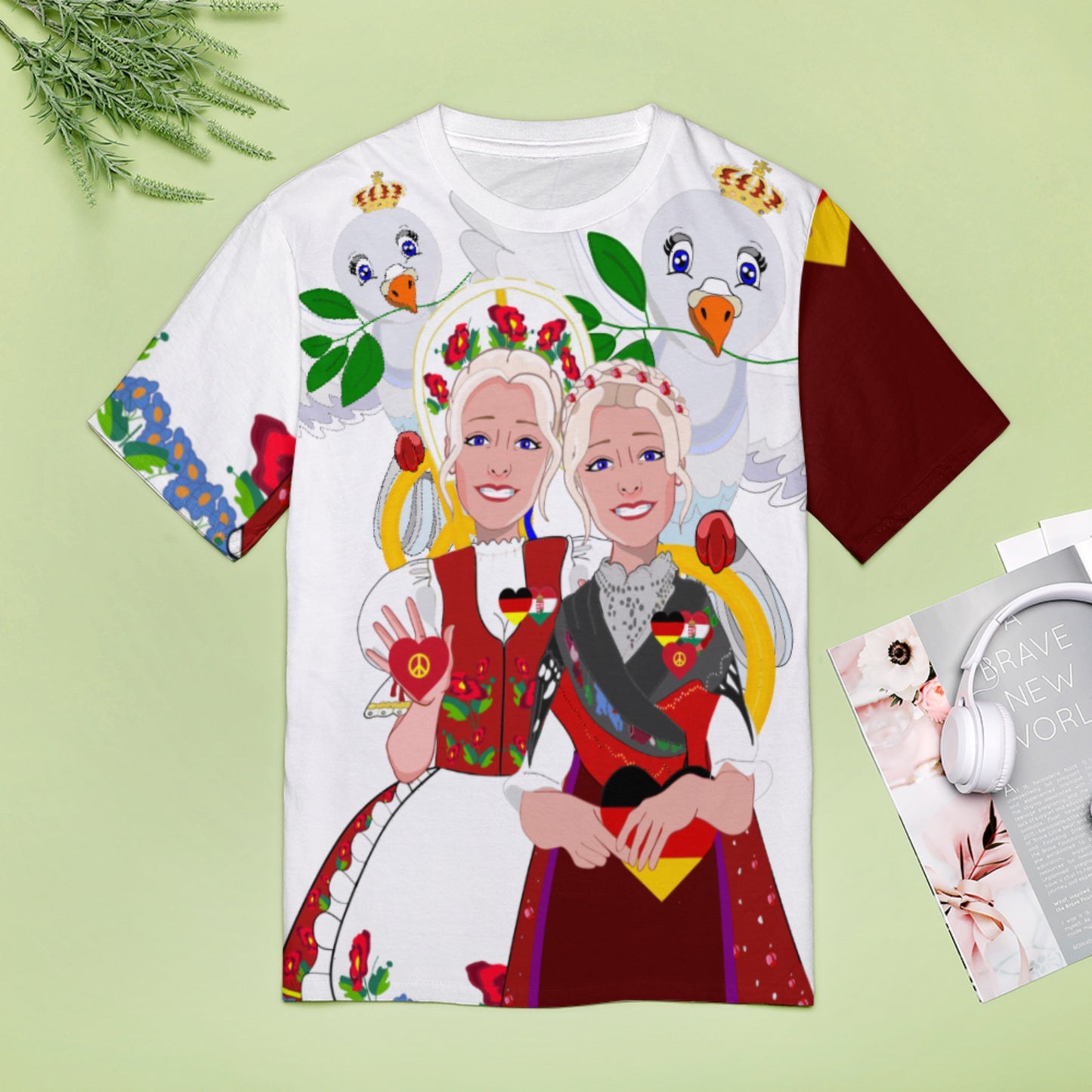 Women´s T-shirt 3 GLOBAL FREEDOM UNITED© Women Germany & Hungary BIG