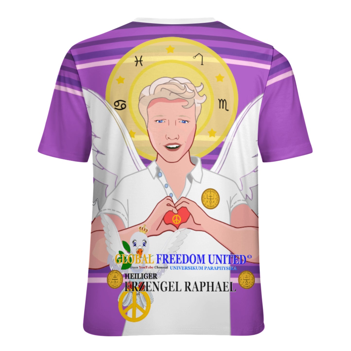 Women´s T-shirt GLOBAL FREEDOM UNITED© Archangel Rafael German Lilac