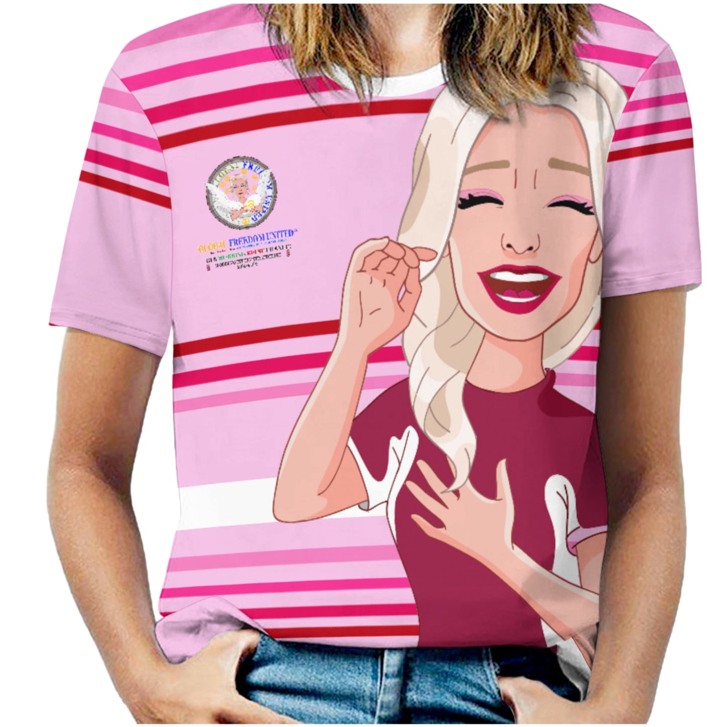 Women´s T-shirt Global Freedom United Gib Mobbing Keine Chance Rosa 2