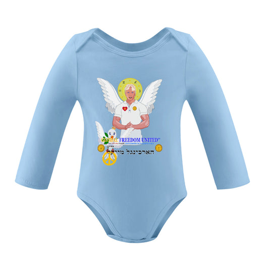 Baby Long-sleeve Bodysuit Global Freedom United Boy Archangel Michael Hebrew 2