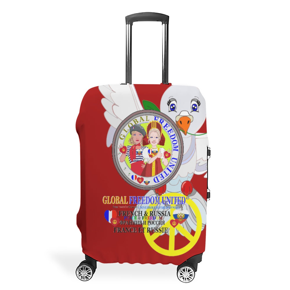 Luggage Cover Global Freedom United Women French & Russia Old Peace Red