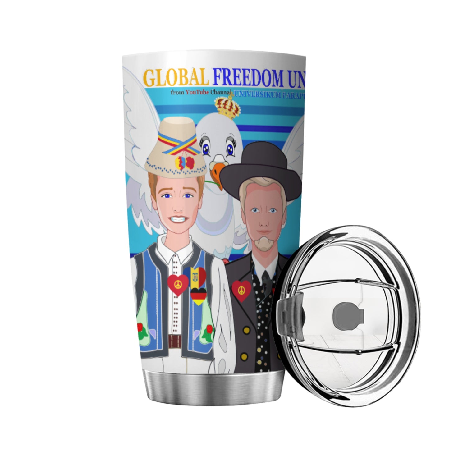 Tumbler Global Freedom United Men Romania & Germany Blue