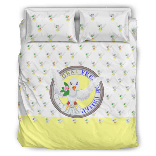 Bed Line GLOBAL FREEDOM UNITED© Dove Of Peace Yellow