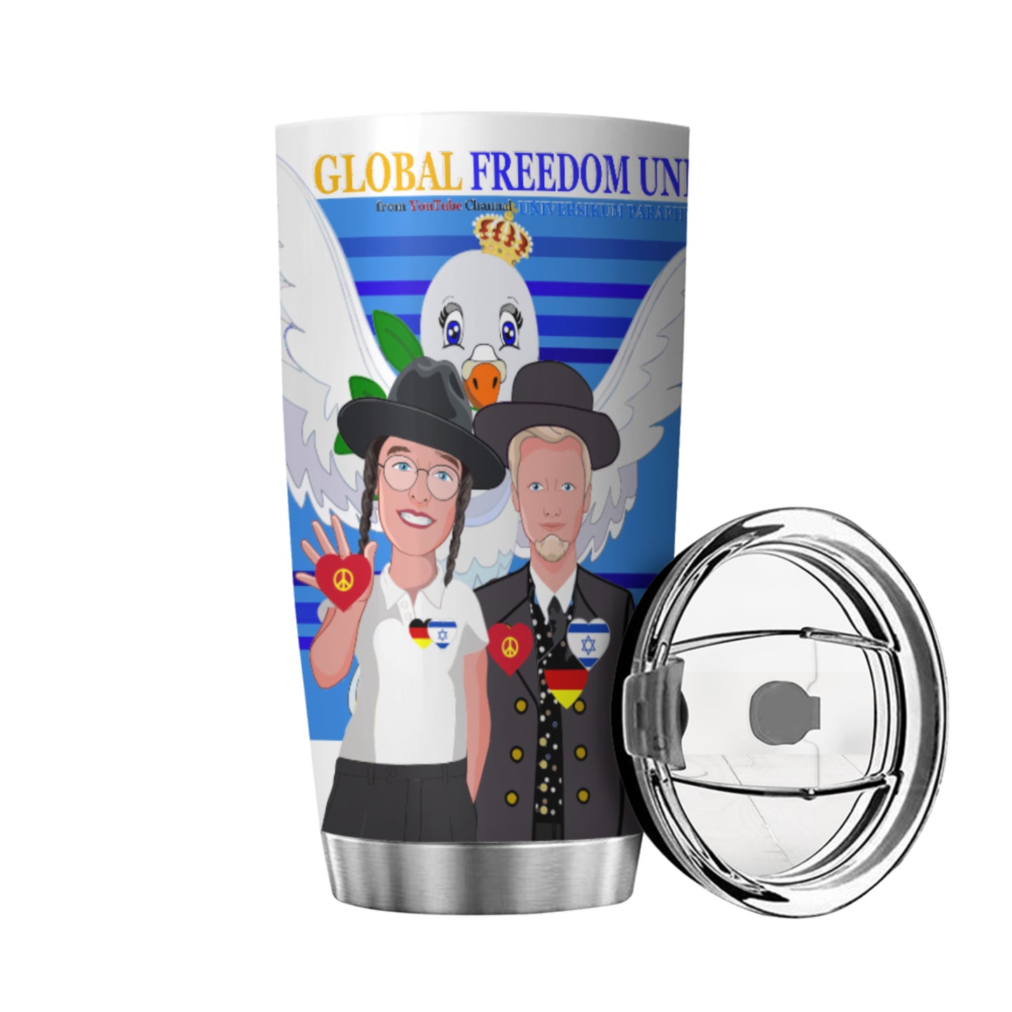 Tumbler GLOBAL FREEDOM UNITED© Men Israel & Germany Deep Blue