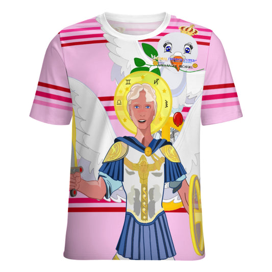 Women´s T-shirt 3 Global Freedom United Archangel Michael English V1 Pink1