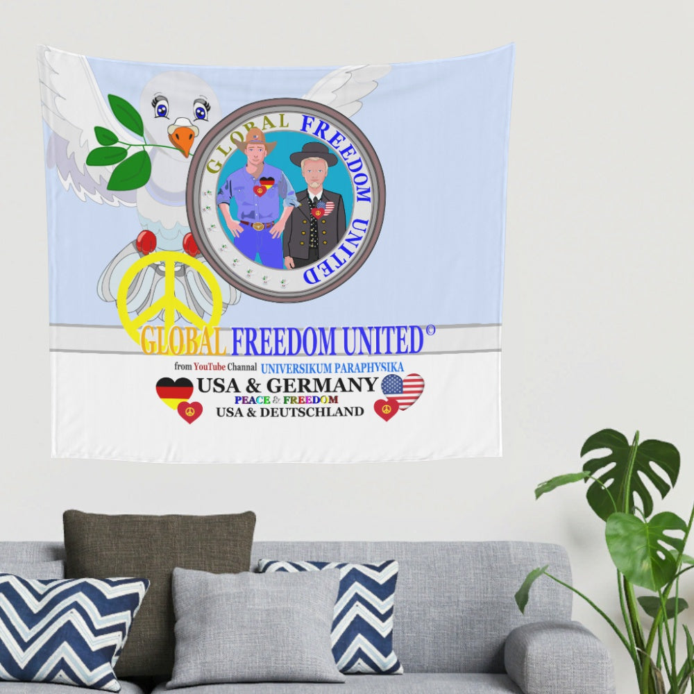 Tapestry Global Freedom United Men Usa & Germany Old Peace Light Blue