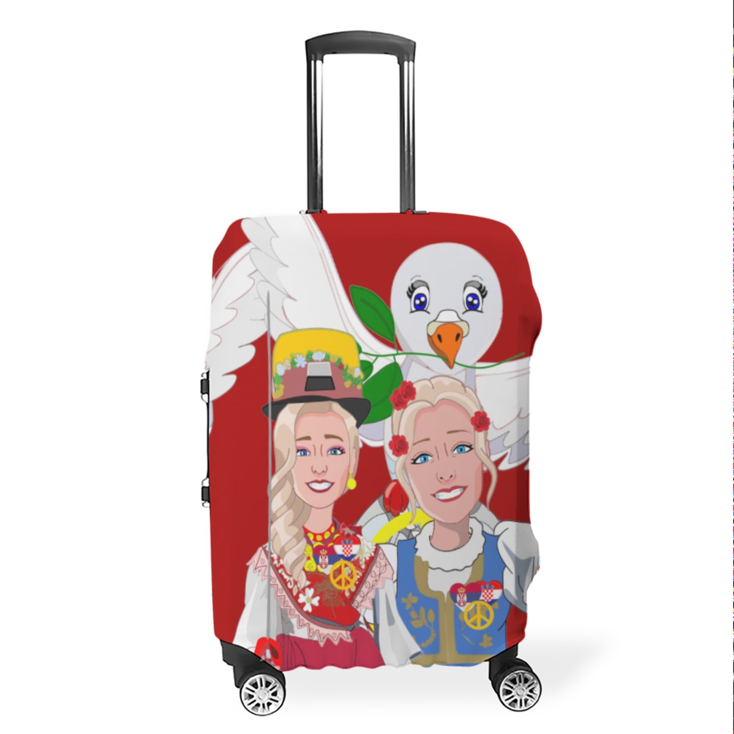 Lugguage Cover Global Freedom United Women Croatia & Serbia Old Peace Red