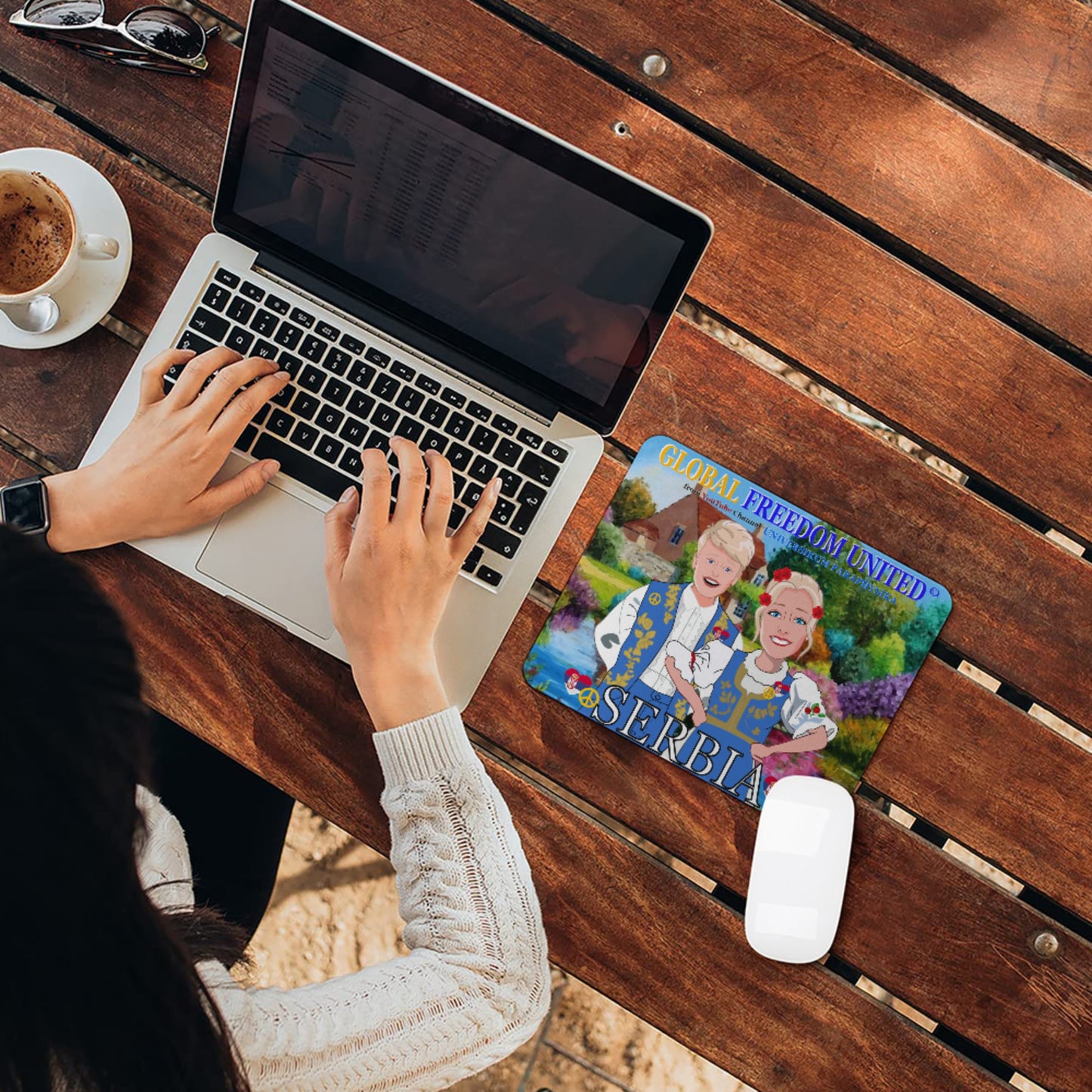 Mouse Pad Global Freedom United Couple Edition Serbia Blue One