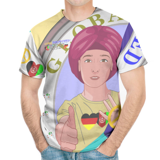 Men´s T-Shirt GLOBAL FREEDOM UNITED© AFGHANISTAN & GERMANY Yellow