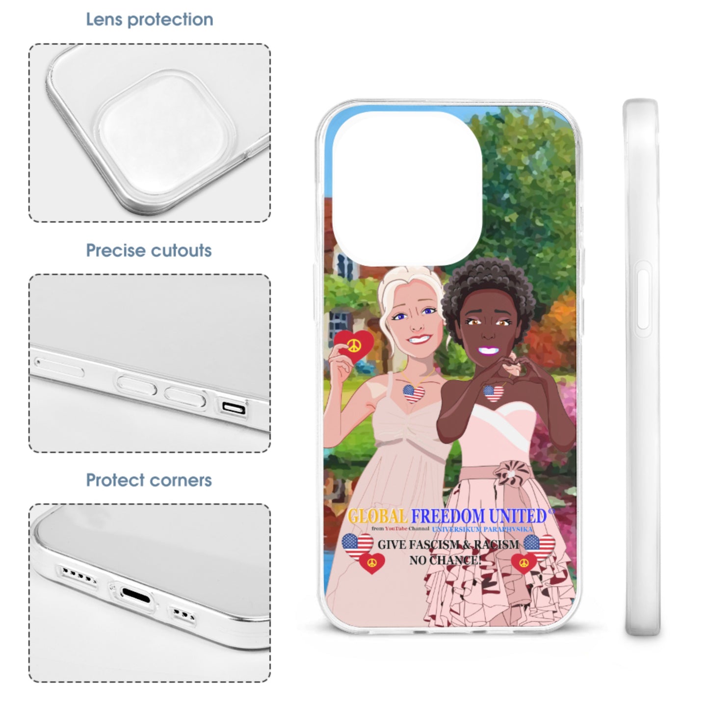 Mobile Phone Case GLOBAL FREEDOM UNITED© Women Anti Fascism & Racicm USA