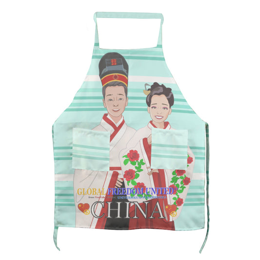 Apron GLOBAL FREEDOM UNITED© Couple Edition China Light Green