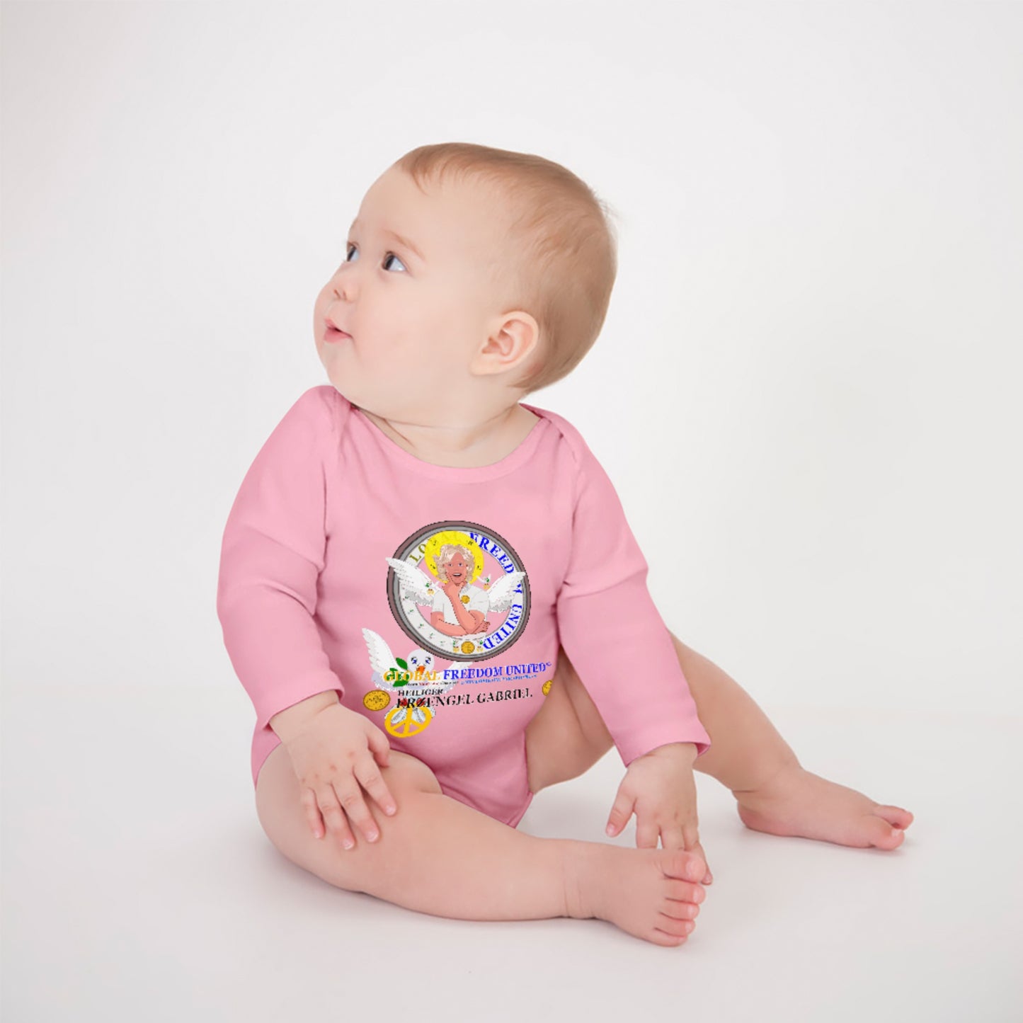 Baby Long-sleeve Bodysuit Global Freedom United Girl Archangel Gabriel