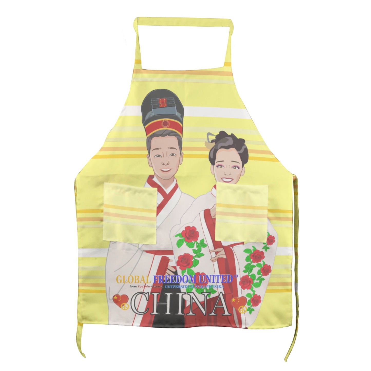 Apron GLOBAL FREEDOM UNITED© Couple Edition China Yellow