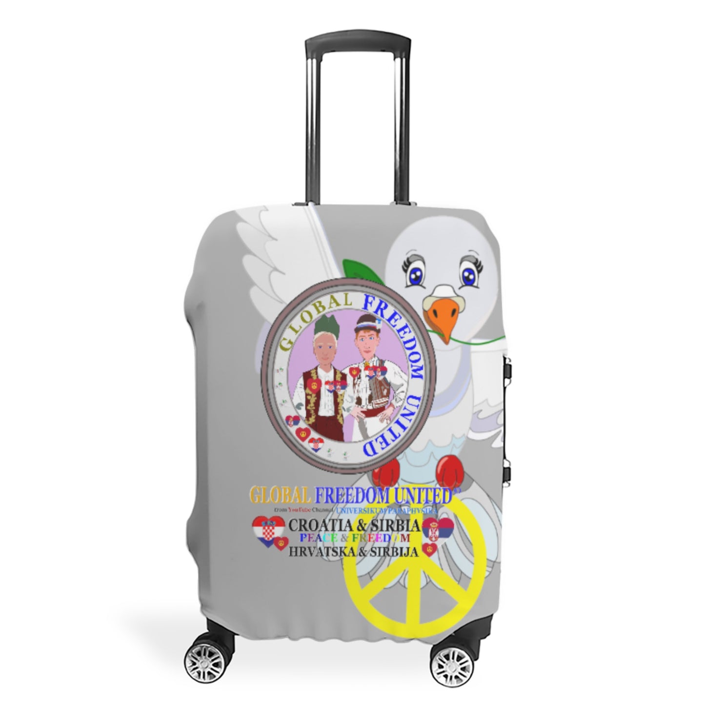 Lugguage Cover Global Freedom United Men Croatia & Serbia Old Peace Grey