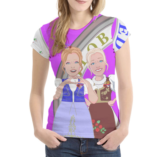 Women´s T-shirt 2 GLOBAL FREEDOM UNITED© Women Albania & Serbia Lilac