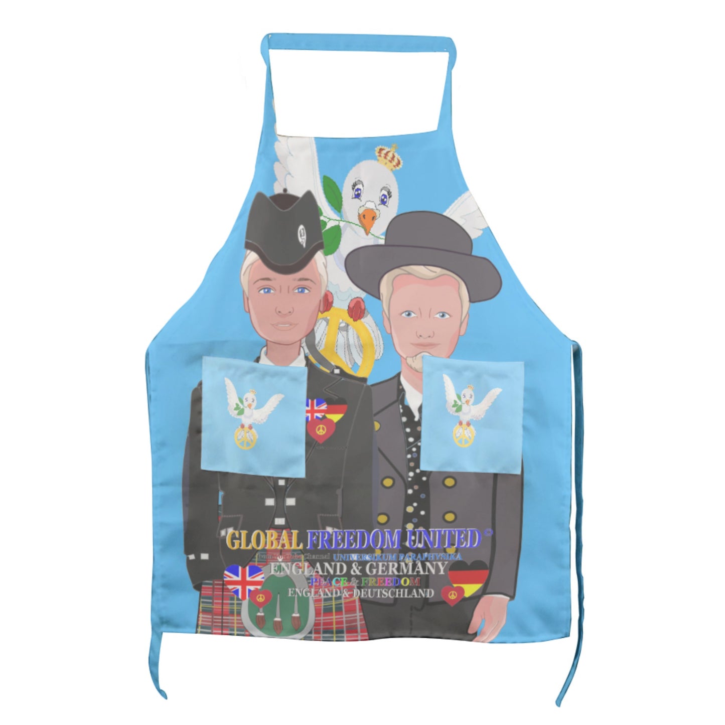 Apron GLOBAL FREEDOM UNITED© Men England & Germany Blue