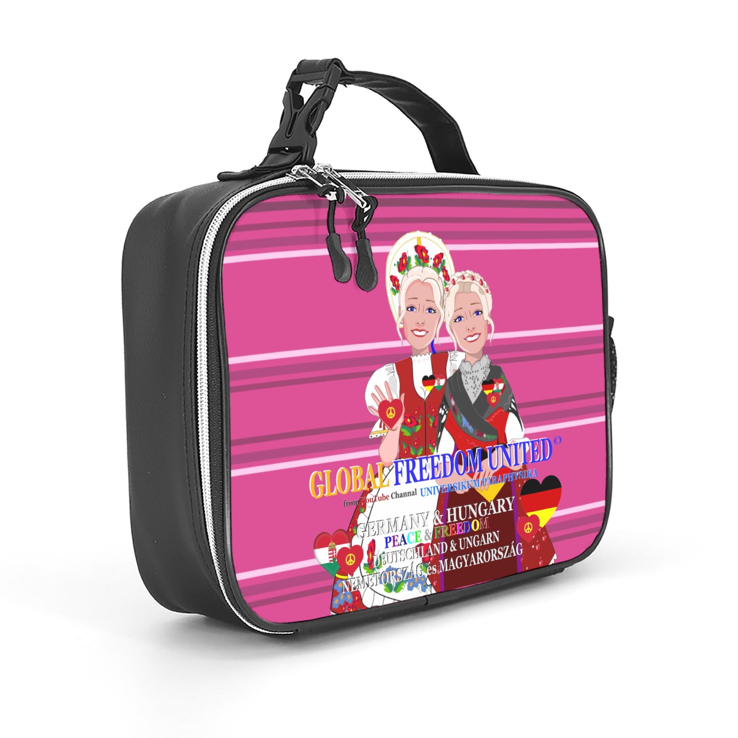 Leather Meal Bag GLOBAL FREEDOM UNITED© Women Hungary & Germany Pink
