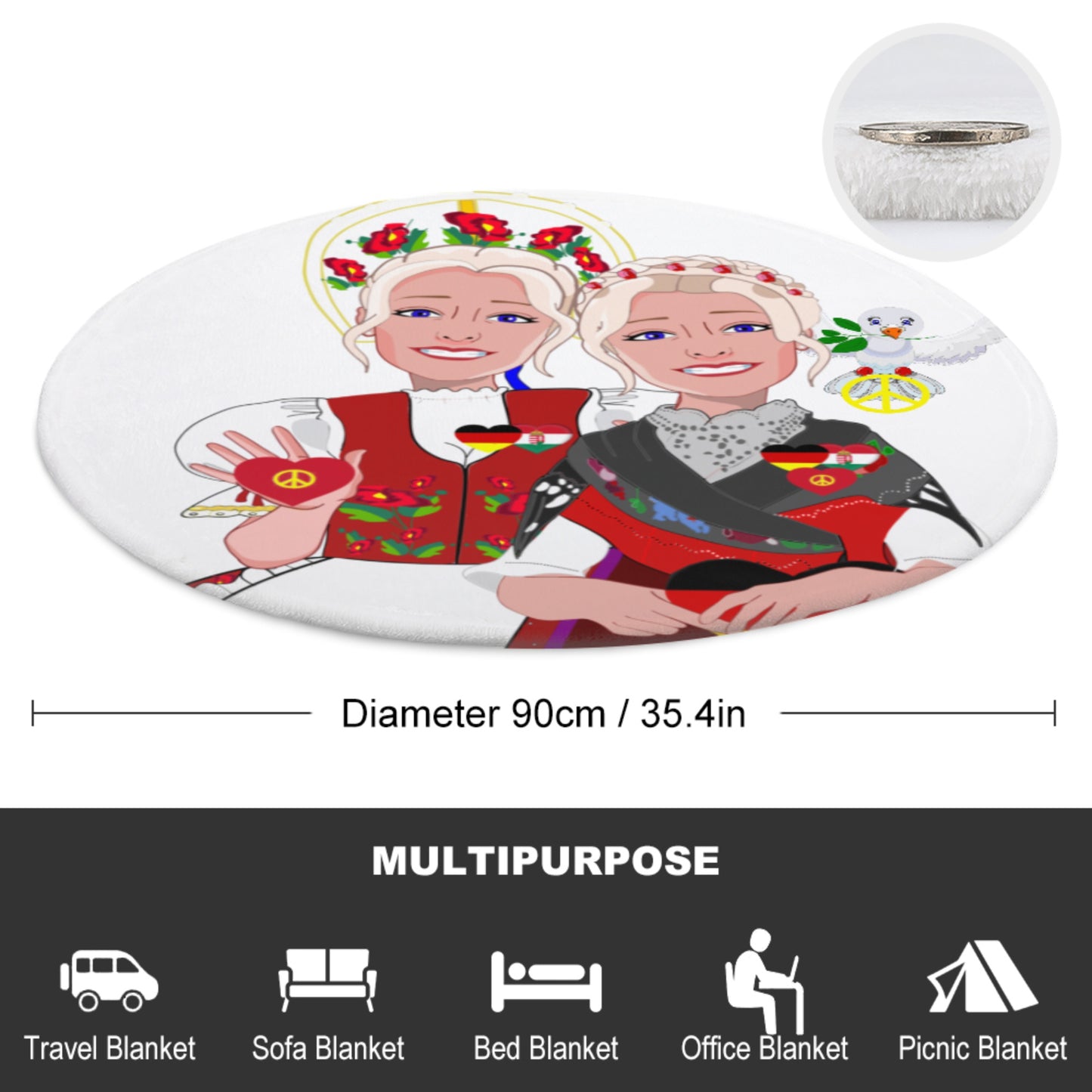 Blankets For Kits Global Freedom United Girls Hungary & Germany  Old Peace