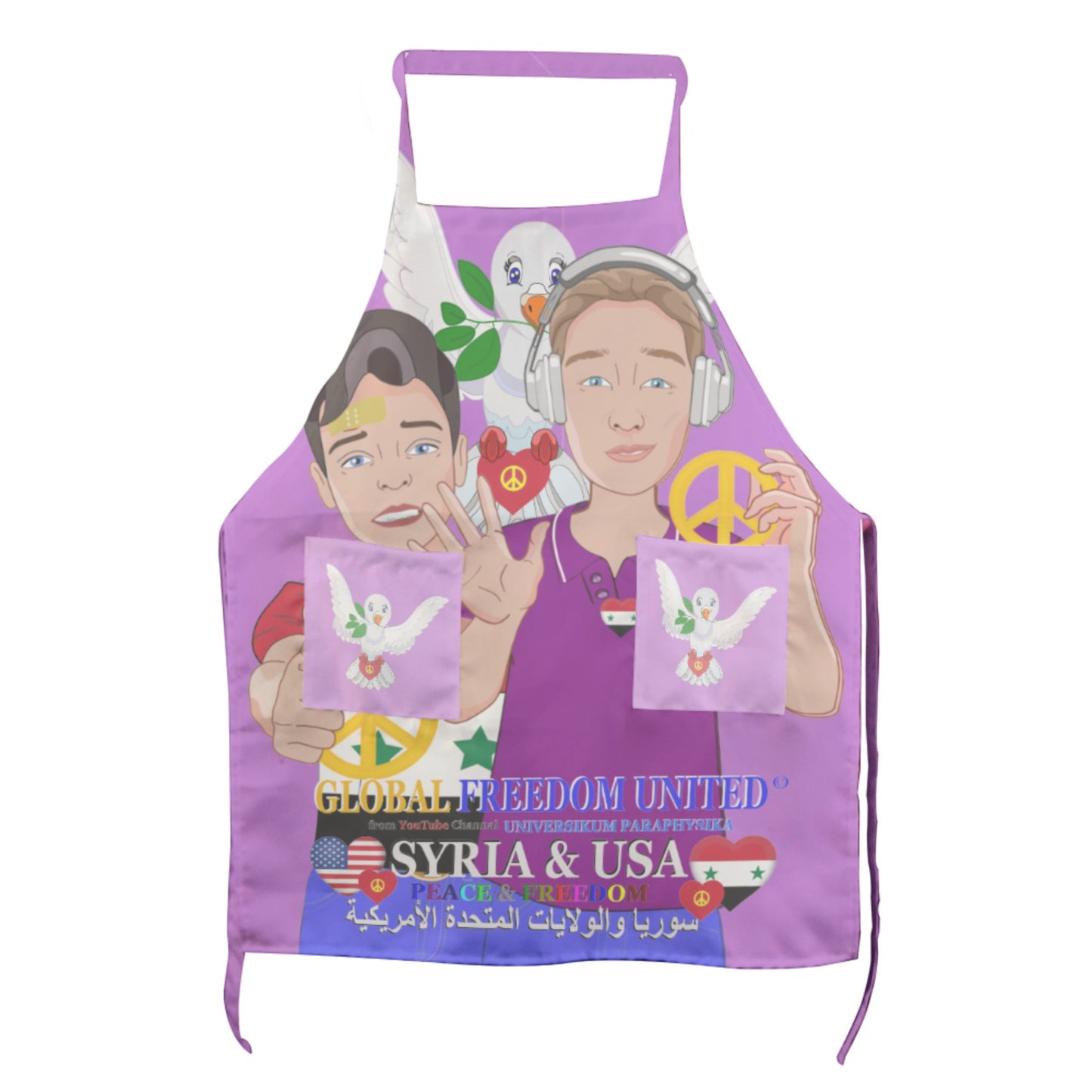 Apron GLOBAL FREEDOM UNITED© Men Syria & USA Lilac