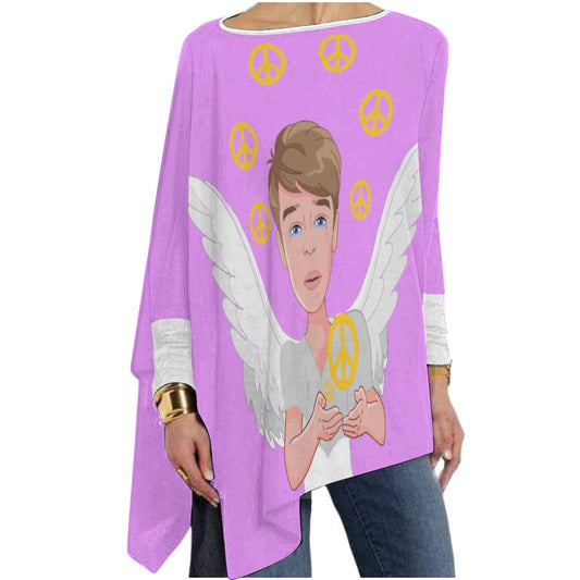Pullover Long Sleeve T-shirt Global Freedom United Women Angel Of Peace Old Peace Boy