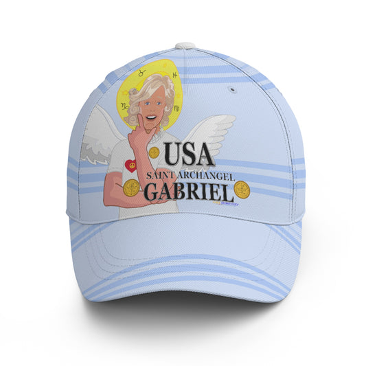 Basketball Cap Global Freedom United Archangel Gabriel Usa Light Blue