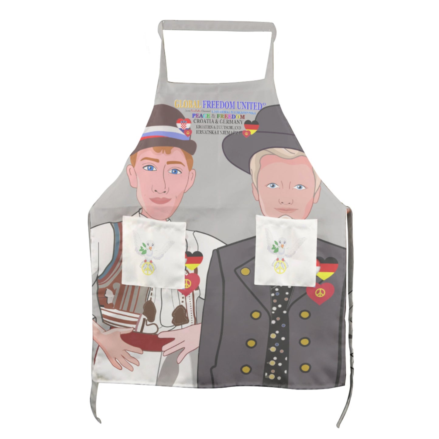 Apron GLOBAL FREEDOM UNITED© Men Croatia & Germany Grey