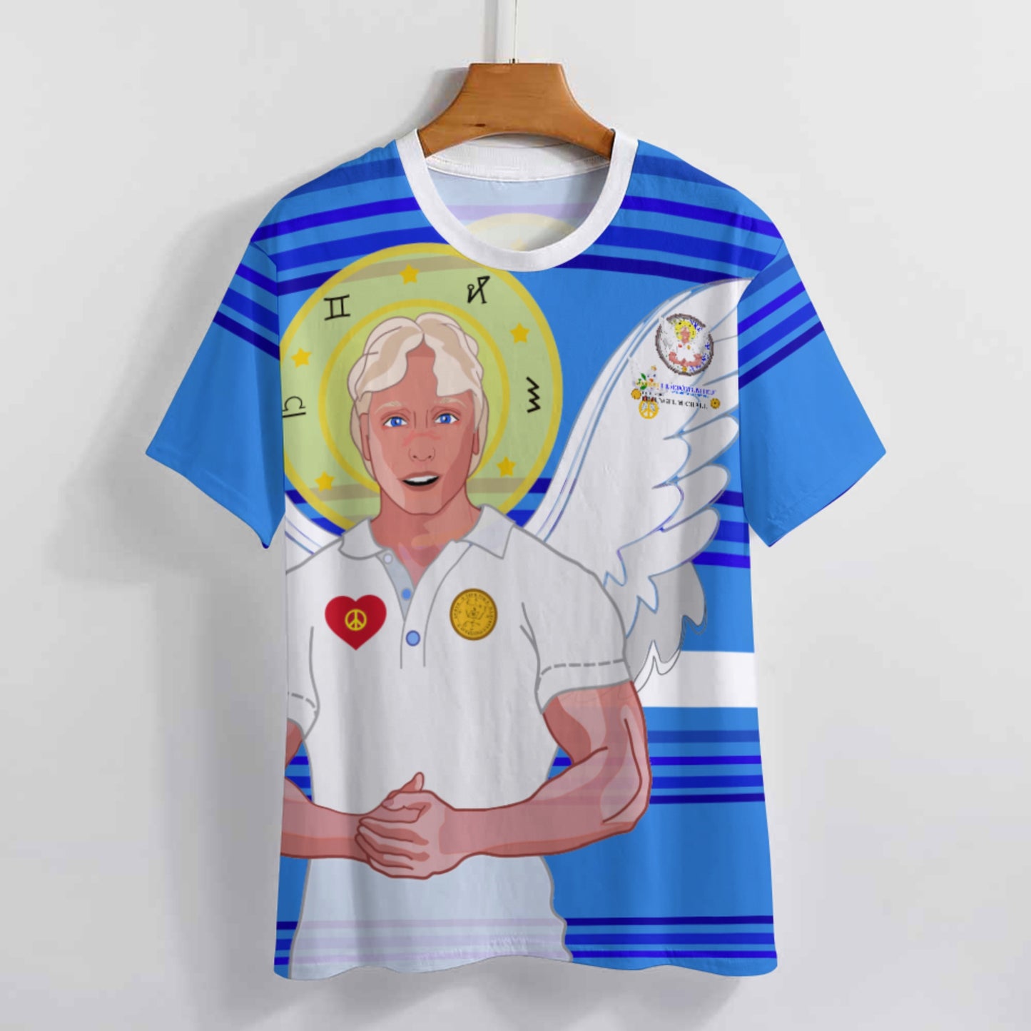 Women´s T-shirt Global Freedom United Archangel Michael German Deep Blue