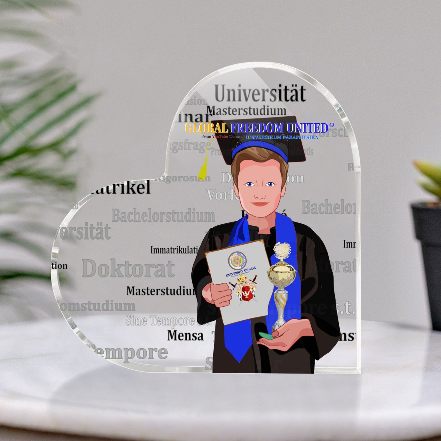 Acryl Heart Global Freedom United Student Boy Brown Hair 2