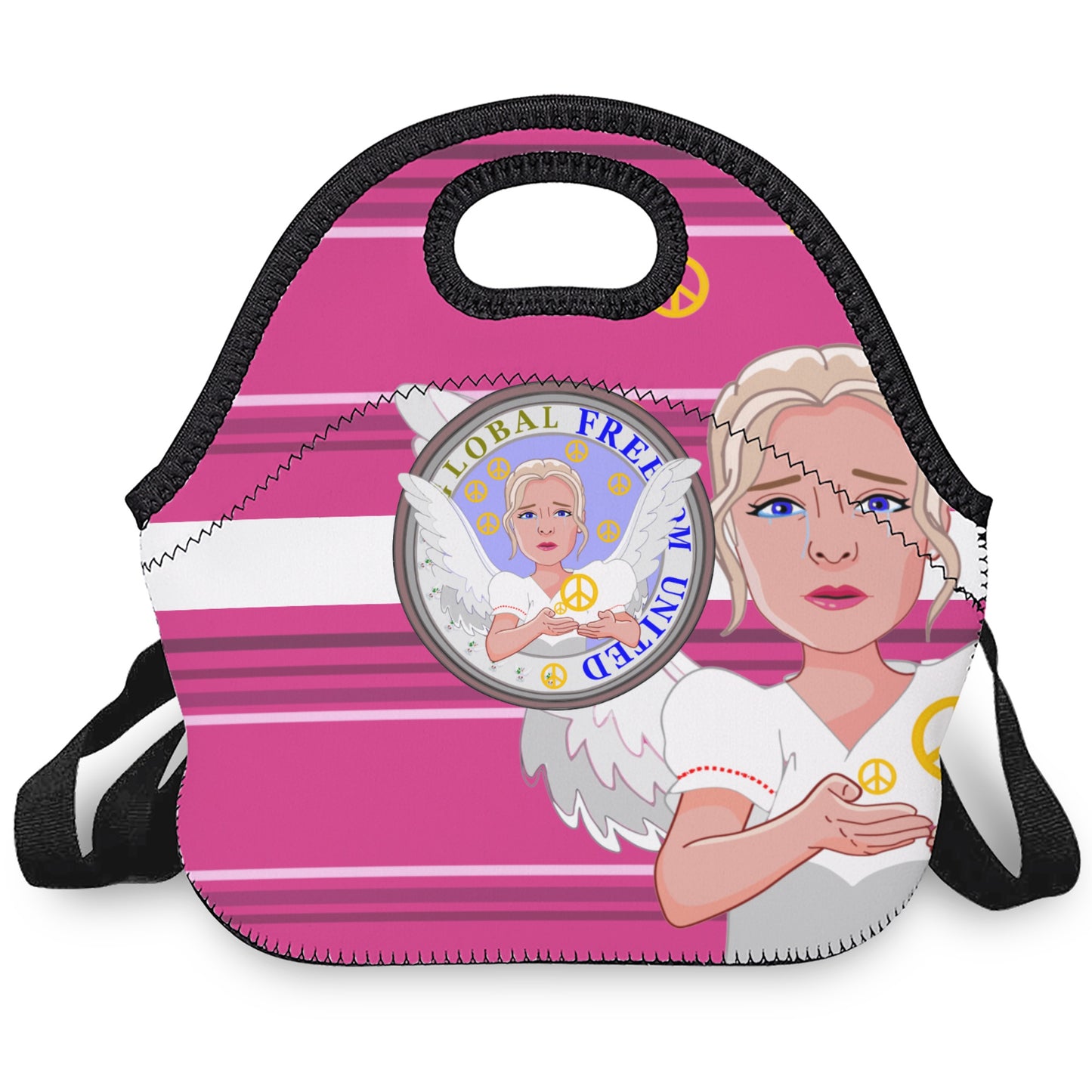 Meal Bag With Strap GLOBAL FREEDOM UNITED© girls Angel of Peace  Pink