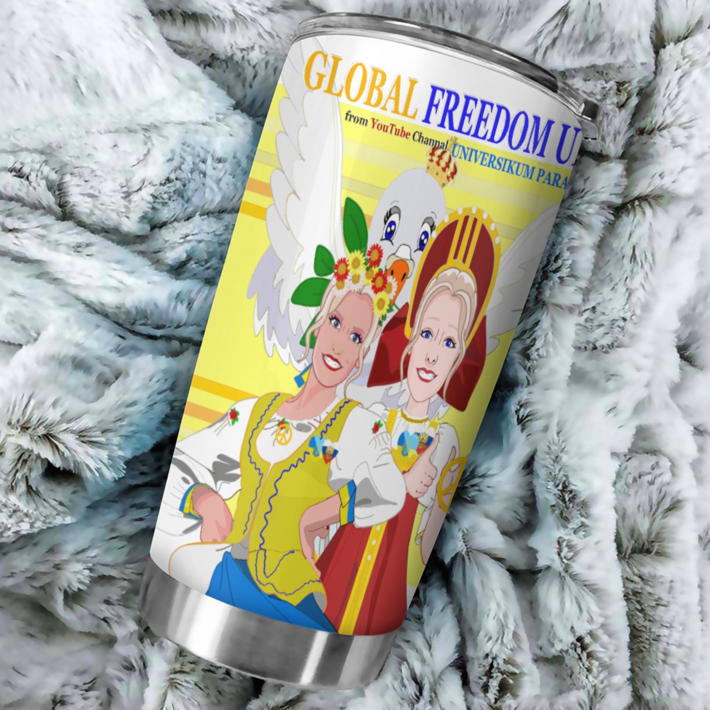 Tumbler Global Freedom United Women Russia & Ukrain Yellow