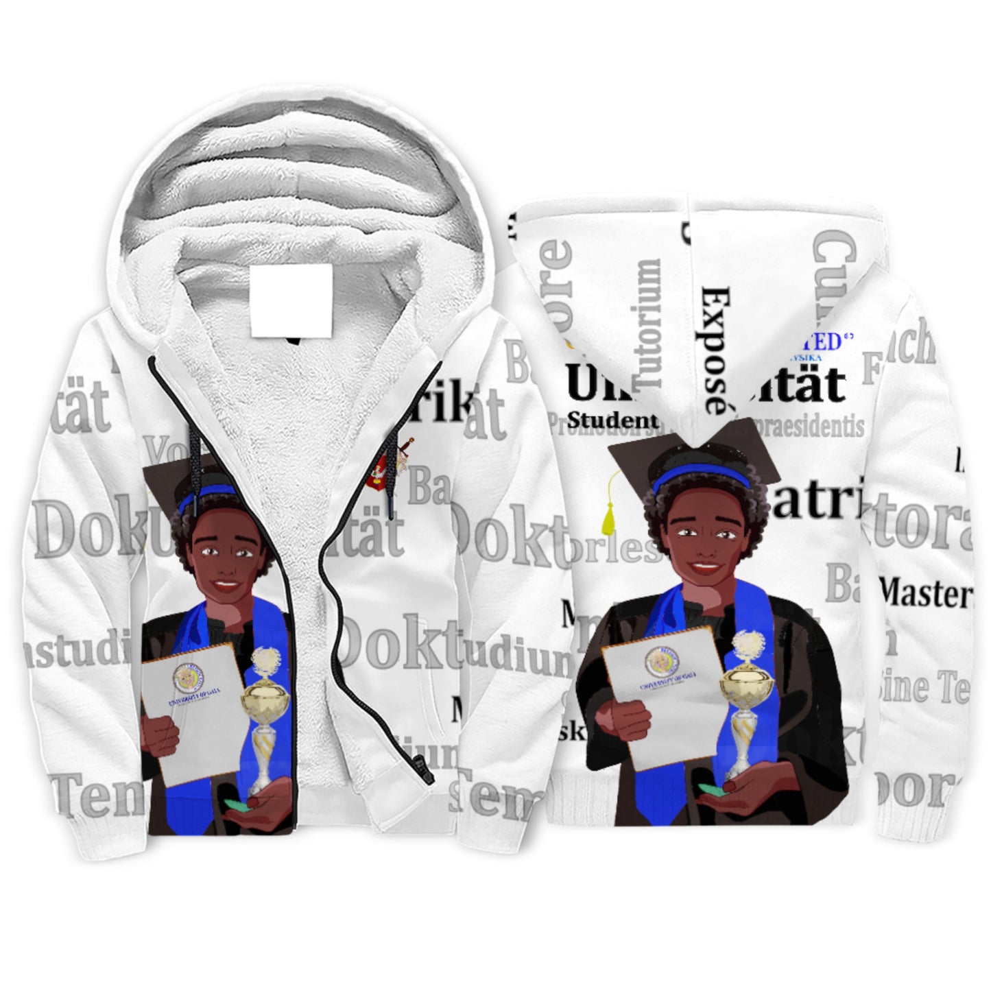 Plush Hoodie Global Freedom United Afro Student Boy Golden Place