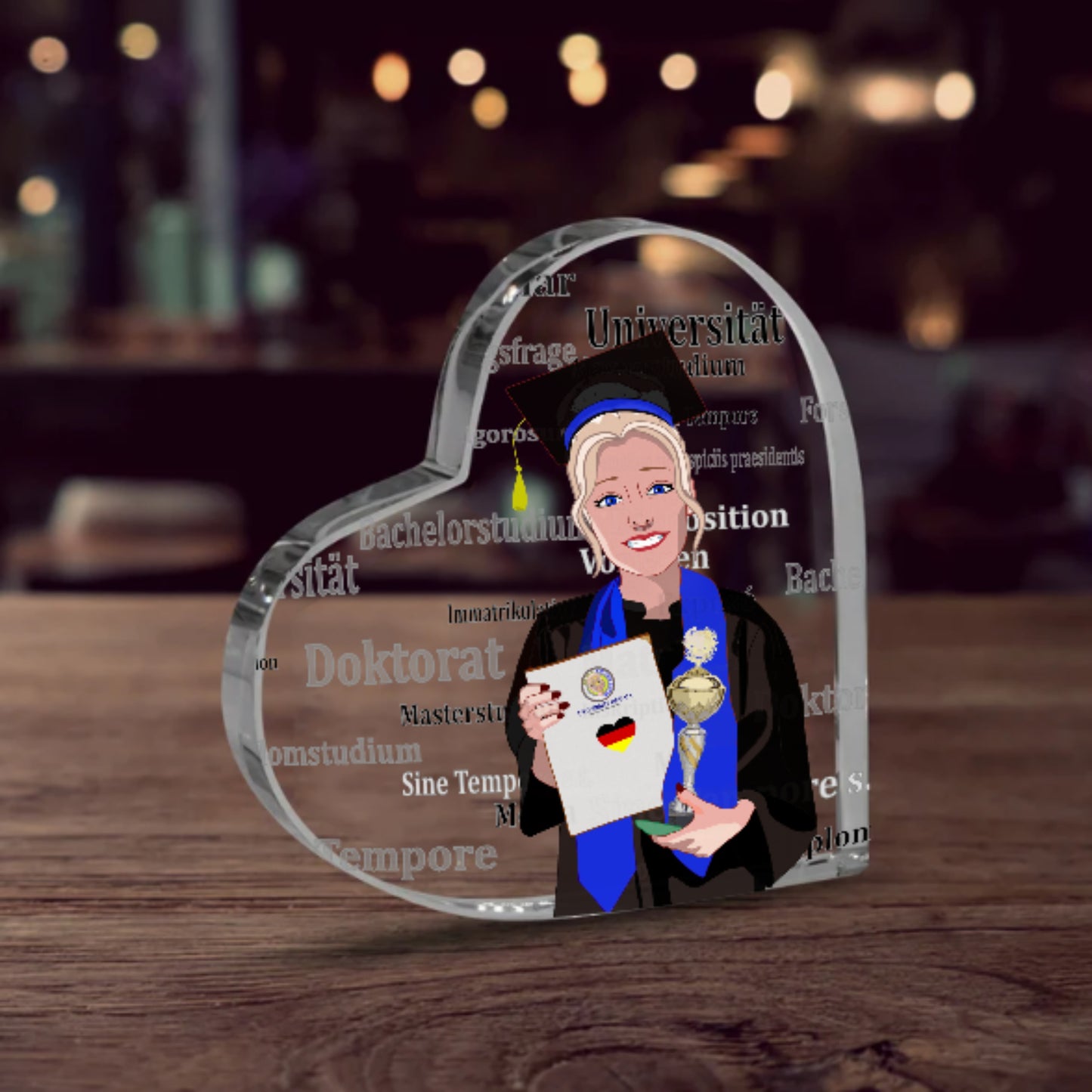 Acryl Haert GLOBAL FREEDOM UNITED© Student Girl Gold Coupl Blond Hair Germany