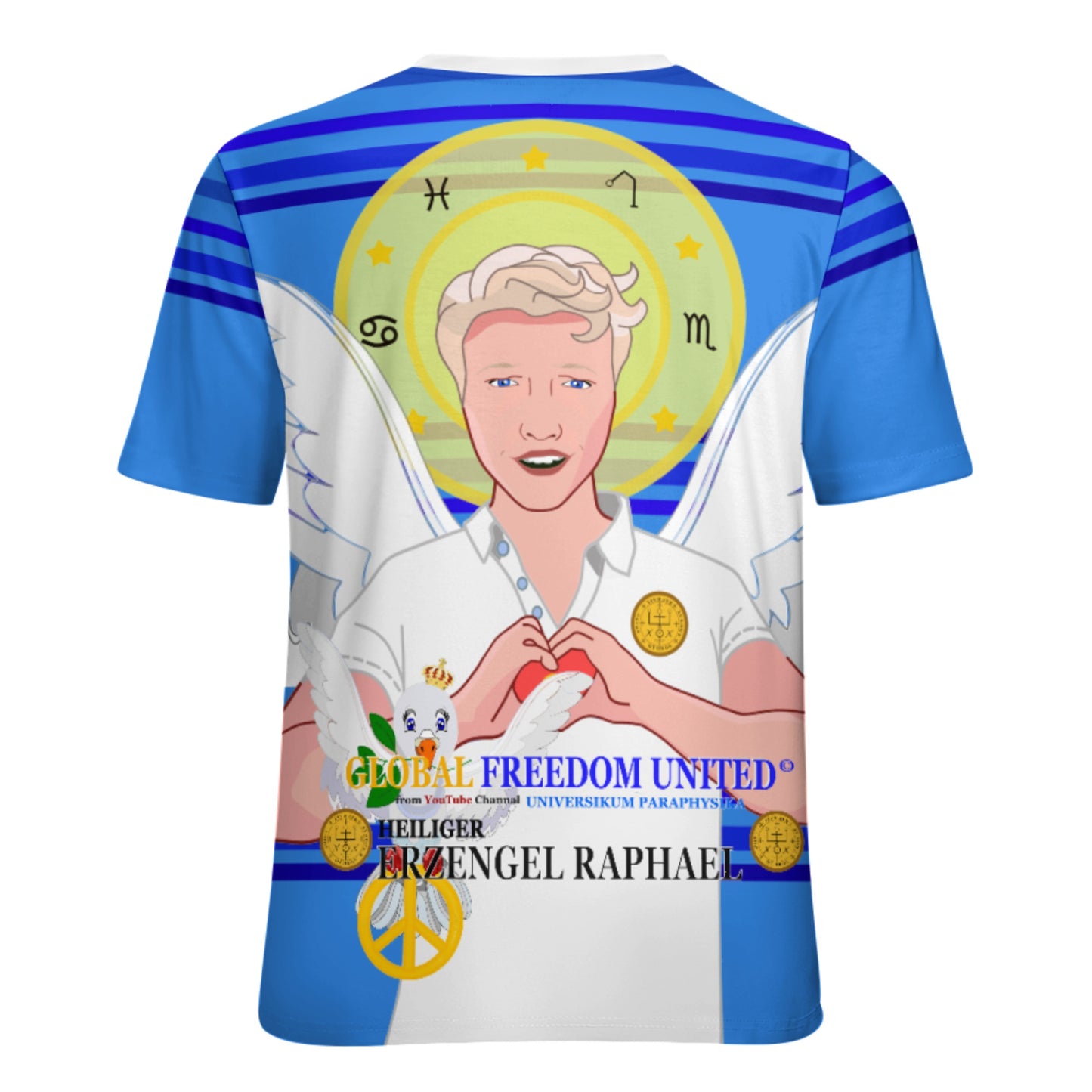 Women´s T-shirt GLOBAL FREEDOM UNITED© Archangel Rafael German Deep Blue