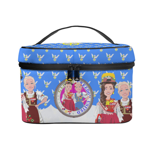 Cosmetic Bag GLOBAL FREEDOM UNITED© Women Croatia & Serbia Blue