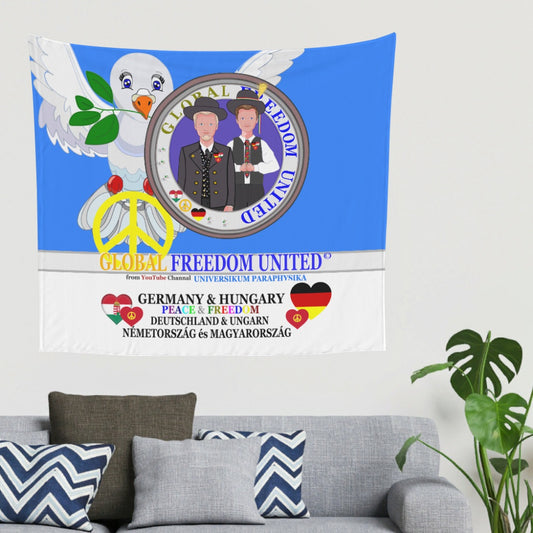 Tapestry Global Freedom United Men Hungary & Germany Old Peace Blue