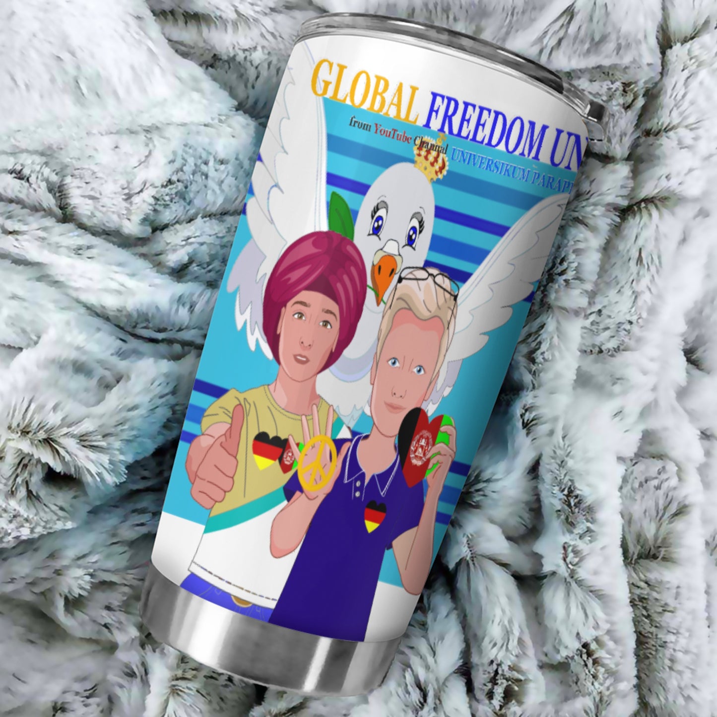 Tumbler Global Freedom United Men Afghanistan & Germany Old Peace Blue