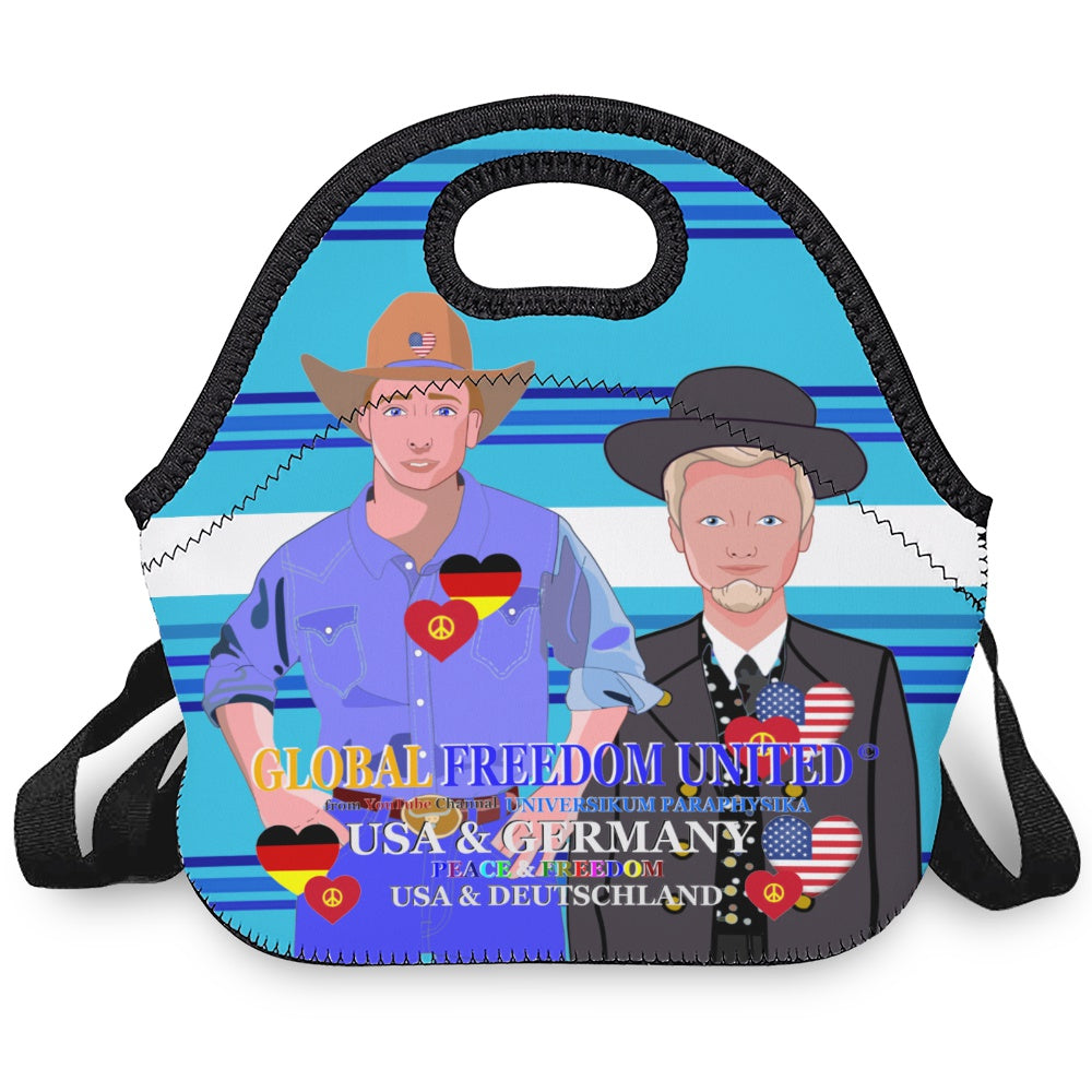Meal Bag With Strap Global Freedom United Men Usa & Germany Old Peace Blue