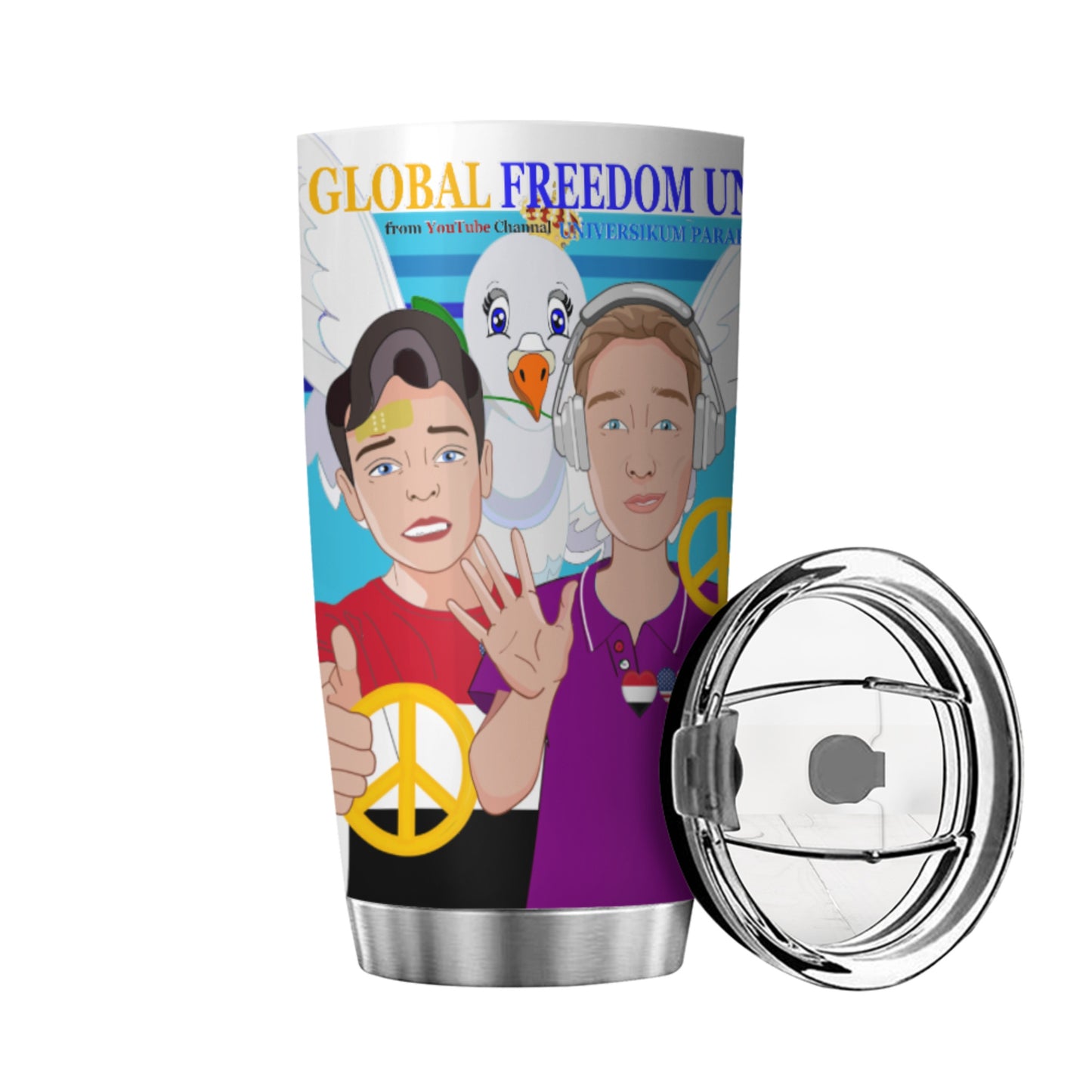Tumbler GLOBAL FREEDOM UNITED© Men Yemen & USA Blue