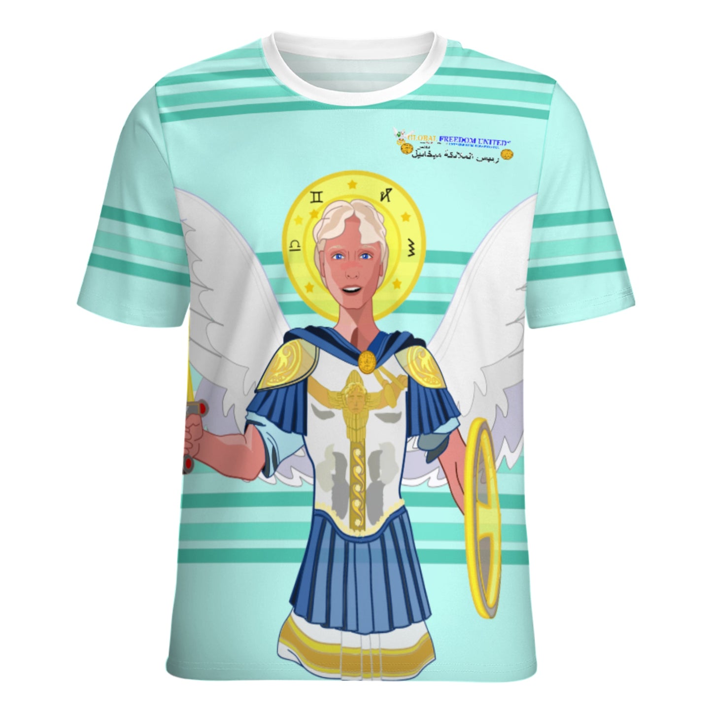 Women´s T-shirt Global Freedom United Archangel Michael Arabic V1 Light Green