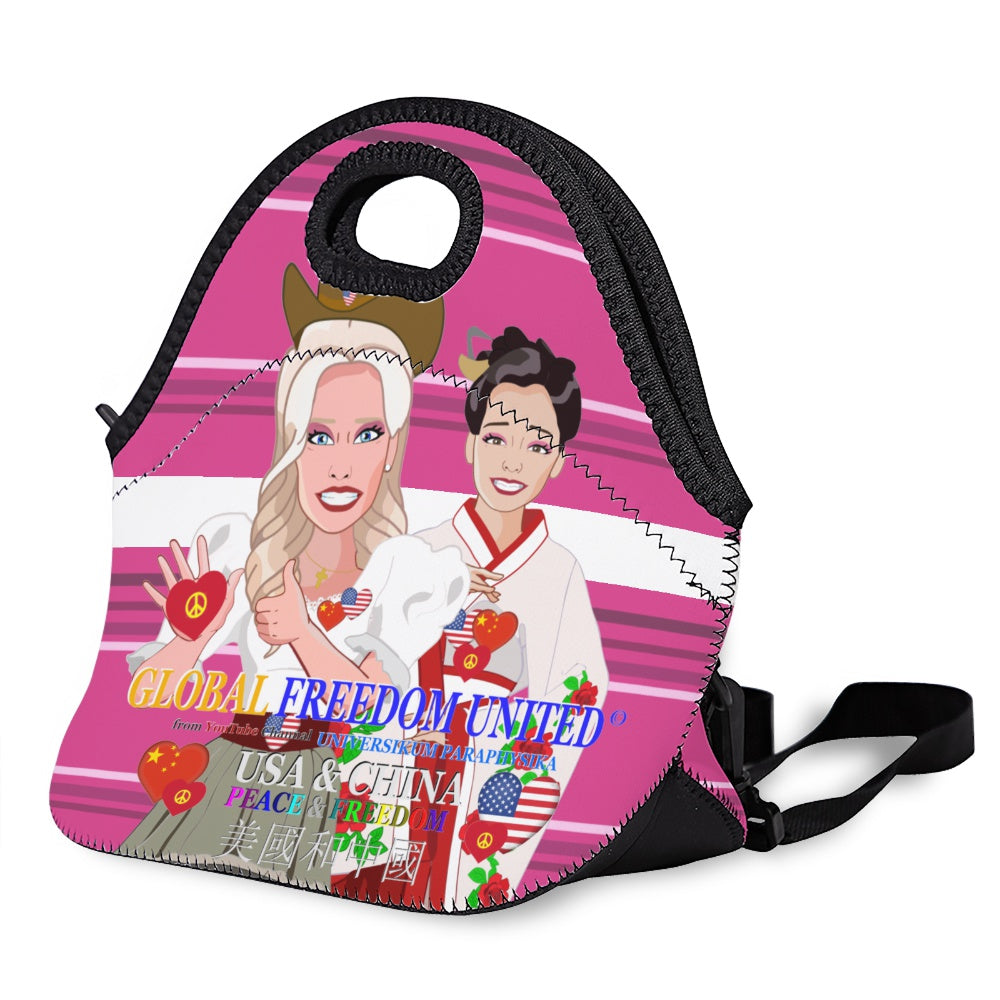 Meal Bag With Strap GLOBAL FREEDOM UNITED© Women China & USA Pink