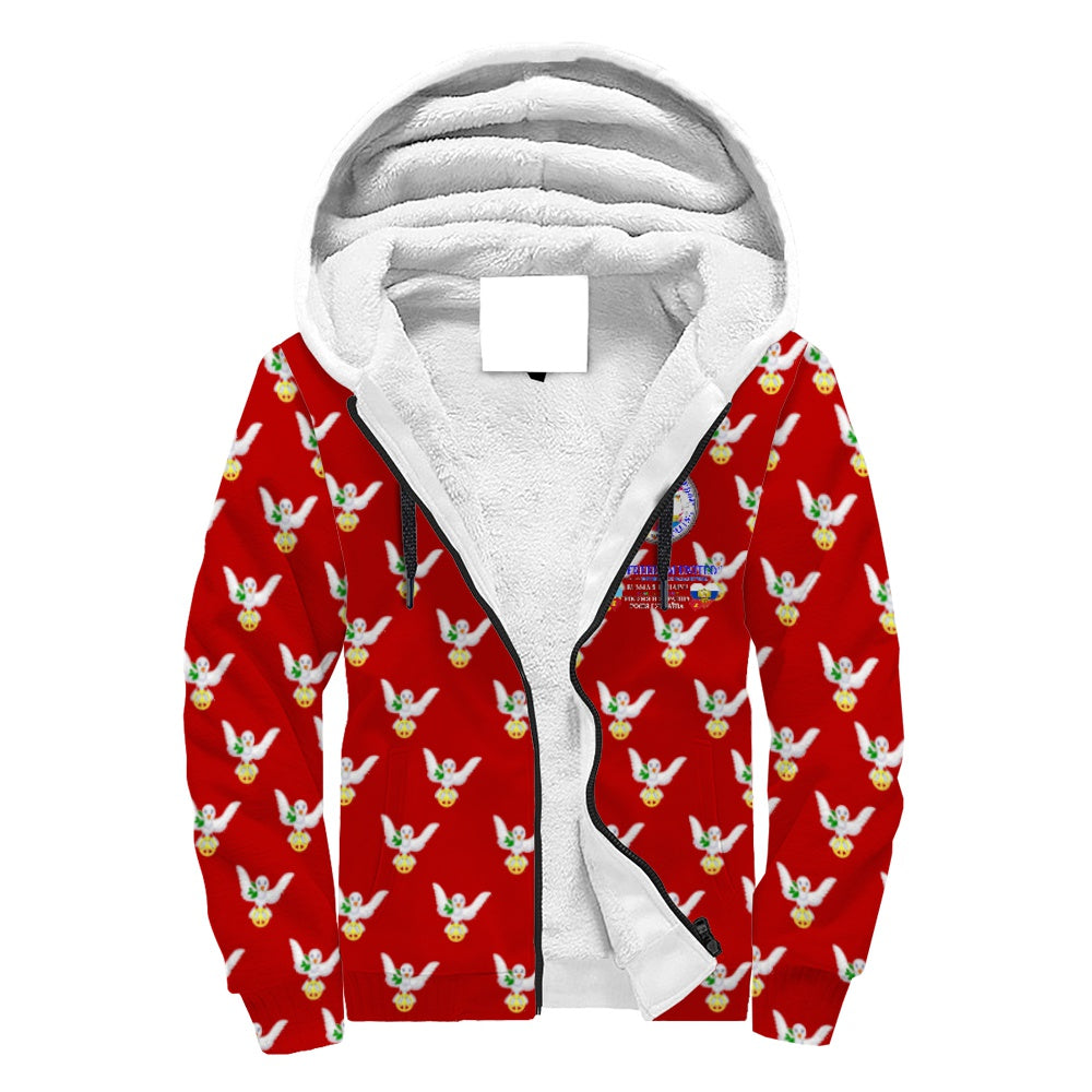 Plush Hoodie GLOBAL FREEDOM UNITED© Men Ukraina & Russia Red