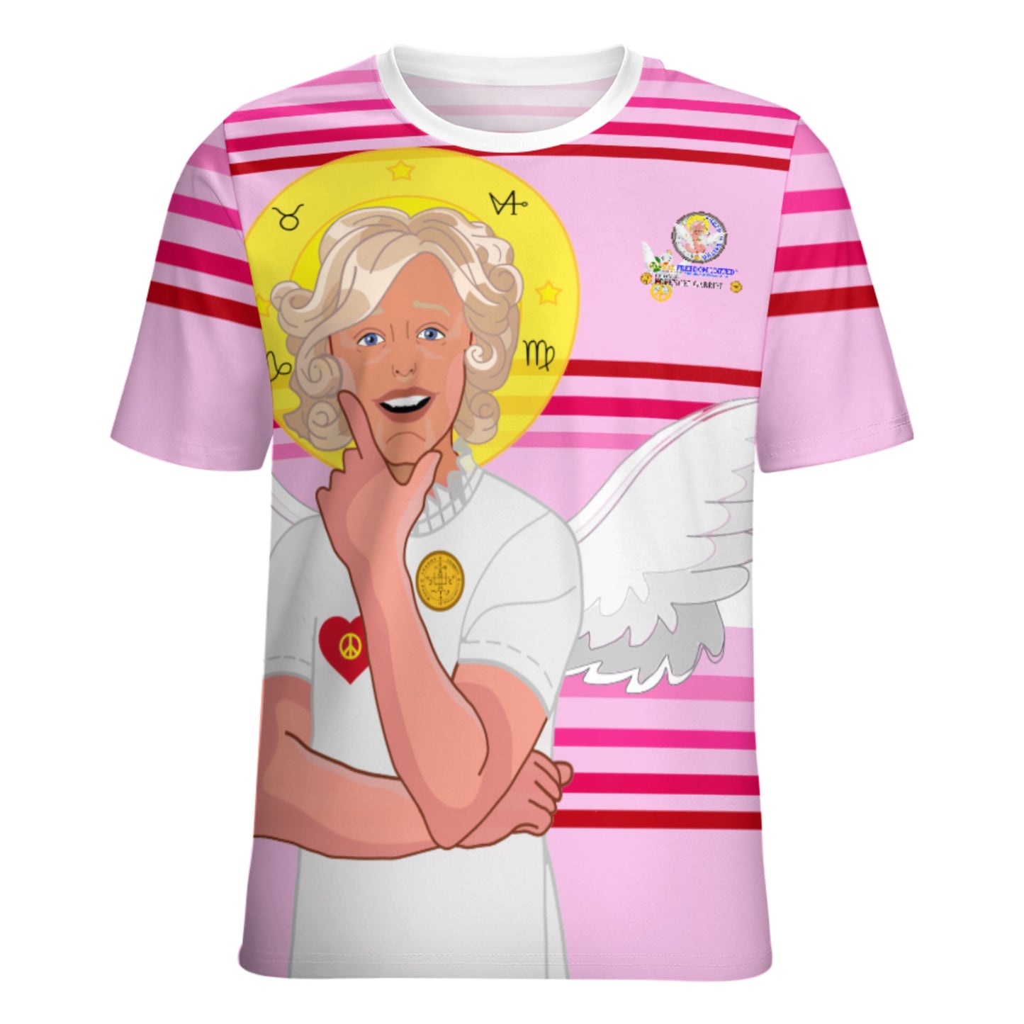 Women´s T-shirt 2 GLOBAL FREEDOM UNITED© Archangel Gabriel German Pink2