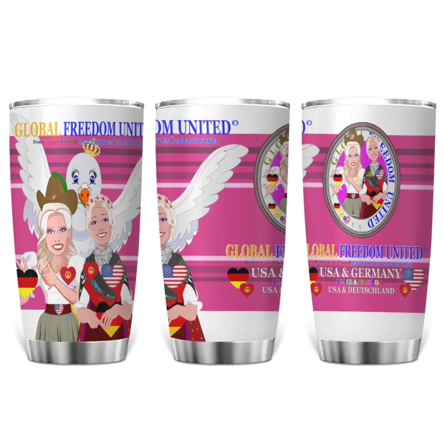 Tumbler Global Freedom United Women Usa & Germany Pink 1