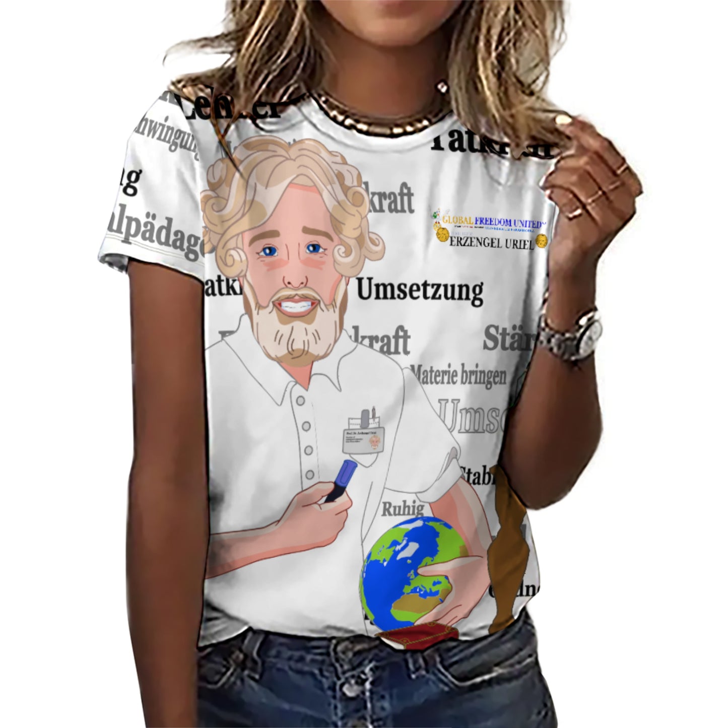 Women´s T-shirt  Global Freedom United Archangel Uriel German Lab