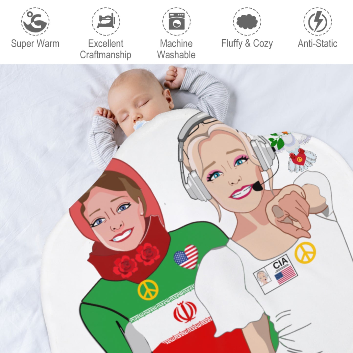 Blankets For Kits Global Freedom United Girls Iran & Usa Old Peace