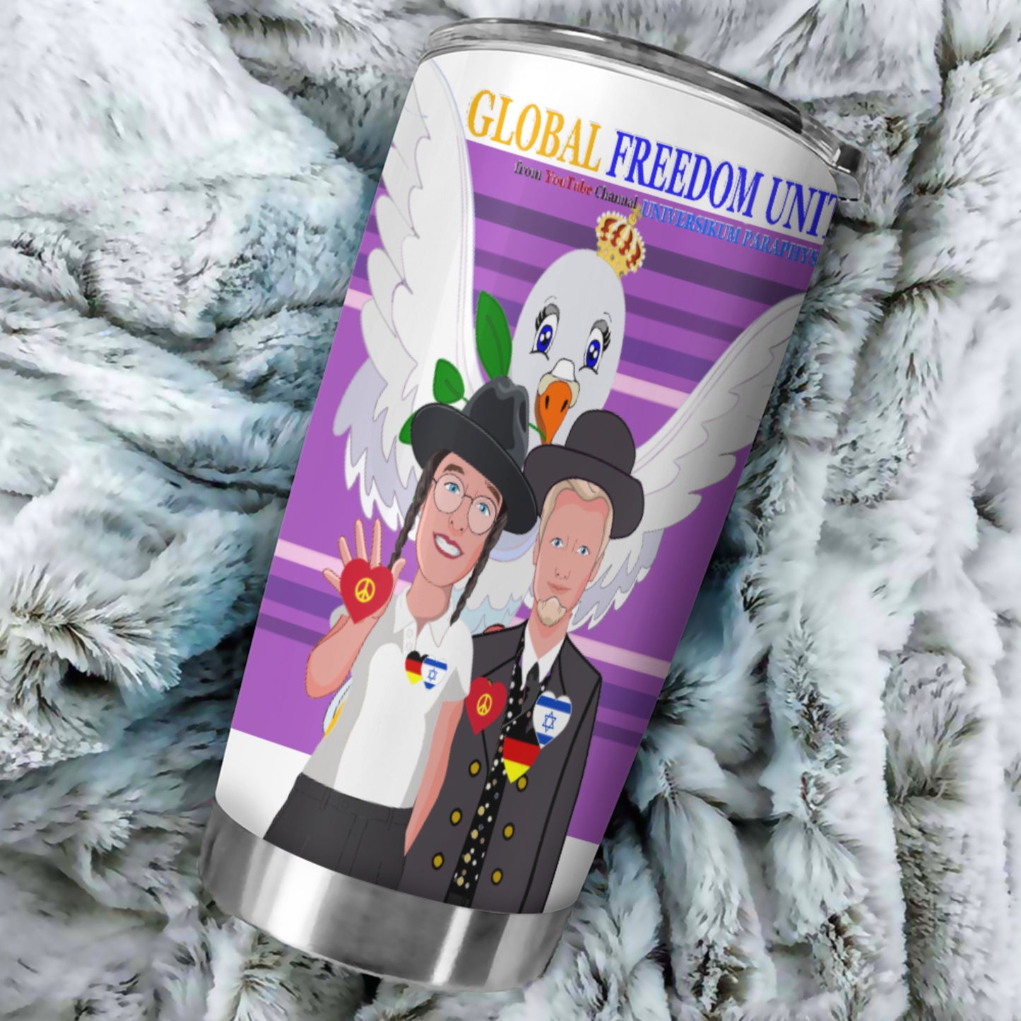 Tumbler GLOBAL FREEDOM UNITED© Men Israel & Germany Lilac