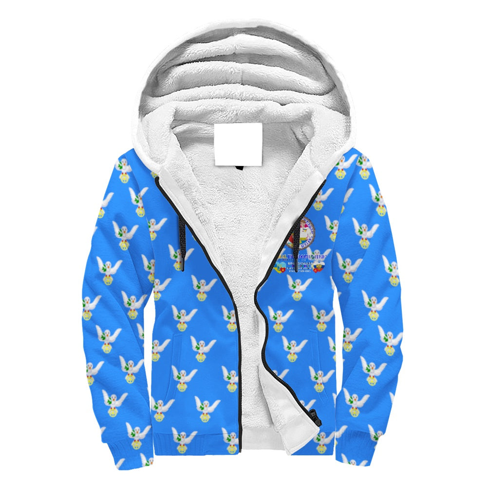 Plush Hoodie GLOBAL FREEDOM UNITED© Men Ukraina & Russia Blue